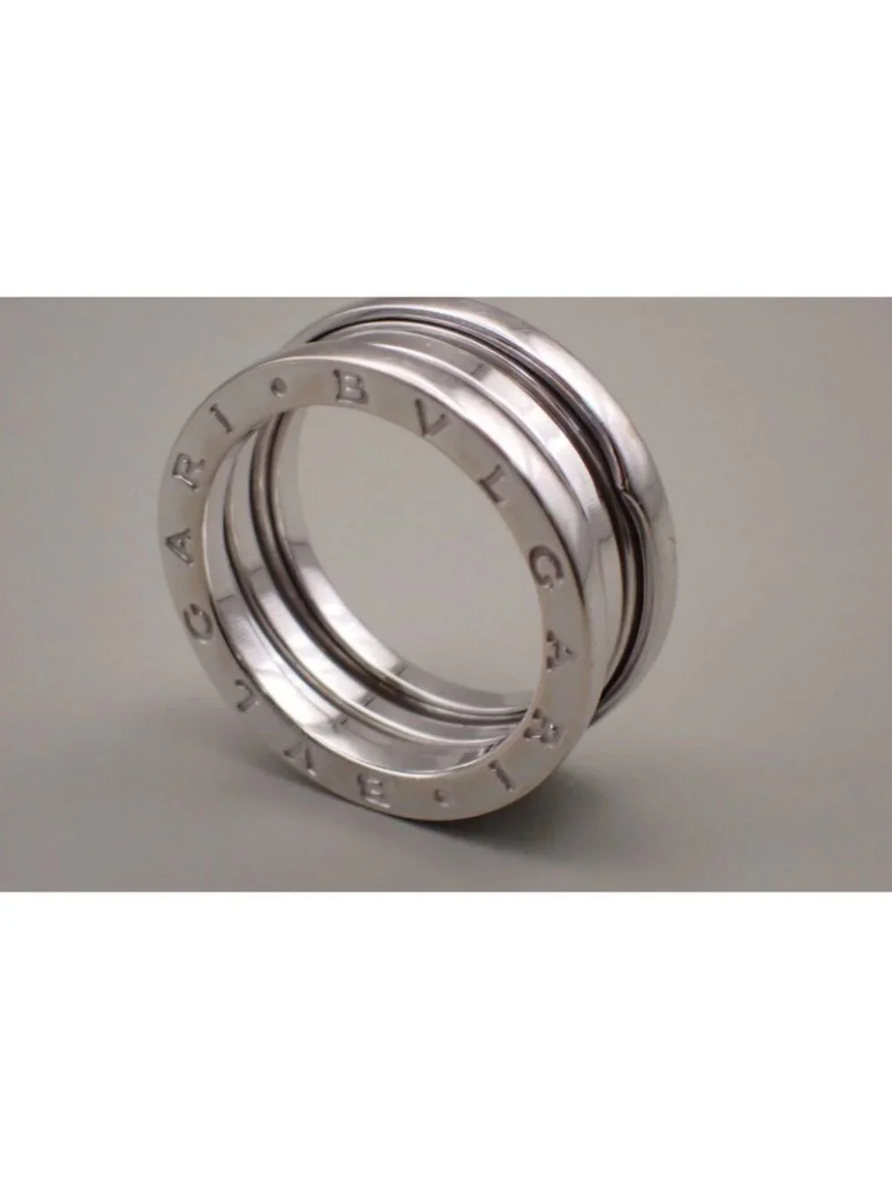Bvlgari Logo Ring White Gold #